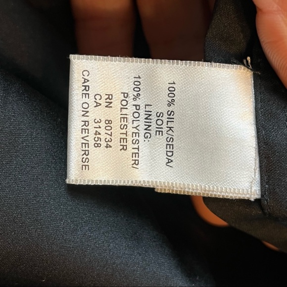 BCBGMaxAzria Black 100% Silk Bubble Skirt Cocktail Dress w/ Beaded Waist Sz 6 - Picture 14 of 17